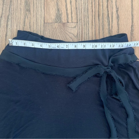 Ann Taylor Loft Women’s Black & Tan Floral Print with Tie Midi Skirt Size Small - Picture 7 of 9